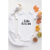 Resim Tuğba Baby Tuğba Baby Ekru Bebek Small Boss Baskılı Çıtçıtlı Body 