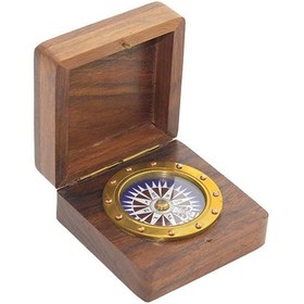 Resim Kutulu Pirinç Pusula 8 8 Cm 