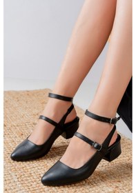 Resim Nita Siyah Cilt Alçak Topuklu Kadın Ayakkabı Renkli Çok Renkli 