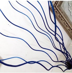 Resim Uzun 10 Adet 160 Cm Mavi Dallı 60 Cm Uzun Derin Beyaz Cam Vazo 