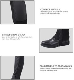 Resim Bnineteenteam İnek Deri Binicilik Yarım Pantolon, Tuval Ile Yarım Pantolon Binicilik, Yenilikçi üzengi kayışını Eğitmek 