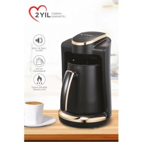 Resim Sesli Komut Kahve Makinesi, Türk Kahvesi, 250ML, 4 Fincan Kapasiteli, Siyah 