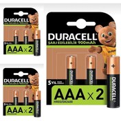 Resim Duracell Şarj Edilebilir Turbo Aaa Kalem Pil, 6 Adet 900 Mah Pil 