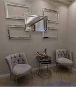 Resim VENQM Gri babyface 2 adet berjer metal ayak 