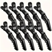 Resim 10 Adet LuxeHair Salon Sınıfı Timsah Klipleri Seti, Anti-Kayma Hollow-Out Saç Klipleri, Katı Renk, Dayanıklı DIY Düğün Saç Stil Aksesuarları 