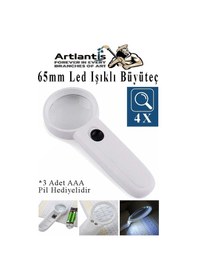 Resim Led Işıklı Büyüteç 65 Mm 1 Adet 4x Büyütme Optik Büyüteç El Tipi Işıklı Lens Taşınabilir Okul Büro Ofis 