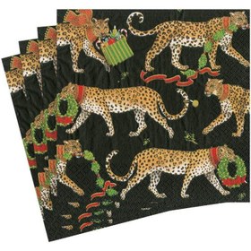 Resim Yılbaşı Temalı Leopar Desenli Yemek Peçetesi 