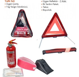 Resim Nyf Trafik Seti Üçgen Lüks 1 kg Söndürücülü MY-069 