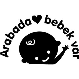 Resim Genel Markalar Arabada Bebek Var Sticker Oto Motor Laptop Duvar Folyo Sticker 40x24 Cm 