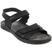 Resim Muya Araw Anatomik Taban Ayarlanır Cırtlı Erkek Sandalet Siyah 