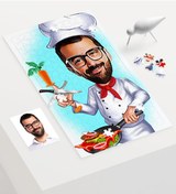 Resim Kişiye Özel Bay Chef Karikatür 240 Parça A3 Puzzle - 1 