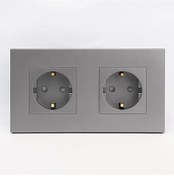 Resim Jeehugo Gri Avrupa Tipi 16a 250v 1 Soketli Elektrik Prizi, Koruyucu Kapak Ve Topraklama Özellikli, Ip20, Abs Malzeme 