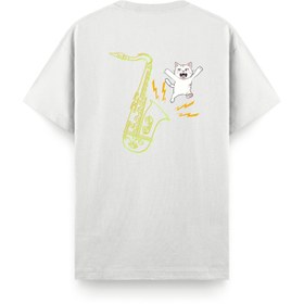 Resim Saksafon Kedo - Regular T-Shirt - Beyaz / L 
