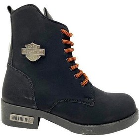 Resim Sdf 50-1 Deri Trend Fashion Kadın Bot Siyah 