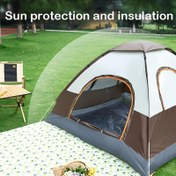Resim 3-4 Kişilik Otomatik Açılan Kamp Çadırı, Fiberglas Çerçeve ile Kolay Kurulum, Sırt Çantası ve Yürüyüş için Modern Aile Çadırı, Depolama Çantaları, 8 Zemin Çivileri ve 4 Bağcıkları, Sarı, Kamp Çadırı, Yürüyüş Ekipmanı, Açık Hava Barınağı, Dayanıklı Kumaş 