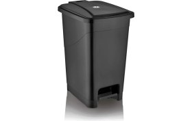 Resim Şık Siyah 10 Litre Pedallı Banyo ve Mutfak Çöp Kovası 