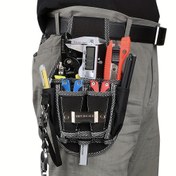Resim Dayanıklı 600D Naylon Alet Kemer Çantası - Matkaplar, Tornavidalar & Çekiçler için 9 Kılıflı Taşınabilir Yardımcı Kit Tutucu - DIY & Ev Tamirleri için Güvenli Bel Taşıma Çantası, Cep, Marangoz Alet Çantası 