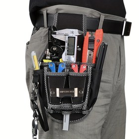Resim Dayanıklı 600D Naylon Alet Kemer Çantası - Matkaplar, Tornavidalar & Çekiçler için 9 Kılıflı Taşınabilir Yardımcı Kit Tutucu - DIY & Ev Tamirleri için Güvenli Bel Taşıma Çantası, Cep, Marangoz Alet Çantası 