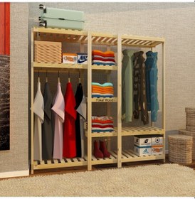 Resim Bado - Açık Ahşap Gardırop 