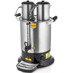 Resim Platin Model Çift Demlikli Çay Makinesi 17 Lt Demlikler Dahil 