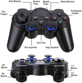 Resim 2.4Ghz Android Telefon Kablosuz Oyun Kolu Gamepad PC TV Box PS3 Android Telefon, Tablet, Android TV Box, PS3, PC ve Laptop Uyumlu 