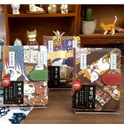 Resim Japonca tarzı kedi defteri not defteri PU manyetik tokalı - Günlük tutma ve toplama için mükemmel, geleneksel kıyafetlerde sevimli kedi illüstrasyonları, defter not defteri | Şirin tasarım | Dayanıklı kapak 