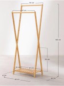 Resim wooden women world Ahşap Ayaklı Elbise Askısı Portmanto Kıyafet Konfeksiyon Askısı Ayakkabılık Askılık 146*60 