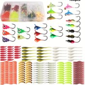 Resim 160/180/190 adet Balık Yemi Seti, Buz Balıkçılığı saç tokası, Kurşun Kafa saç tokası, Batan Yem, Yumuşak Yem, Bionik Toprak Solucanı, Balıkçılık Aksesuarları 