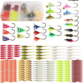 Resim 160/180/190 adet Balık Yemi Seti, Buz Balıkçılığı saç tokası, Kurşun Kafa saç tokası, Batan Yem, Yumuşak Yem, Bionik Toprak Solucanı, Balıkçılık Aksesuarları 