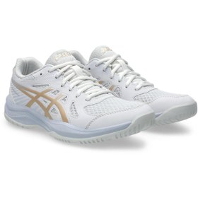 Resim Asics UPCOURT 6 Kadın Beyaz Sarı Voleybol Ayakkabısı 1072A107-103 