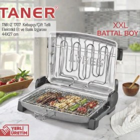 Resim Taner Kebapçı Xxl Battal Boy Çift Telli Elektrikli Et ve Balık Izgarası 44X27CM 1450WATT 