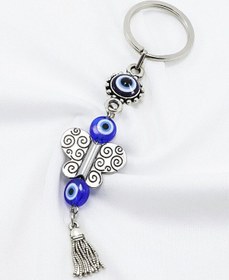 Resim Çerçeveli Nazar Püsküllü Kelebek Anahtarlık, Hediyelik Nazar Bonc 