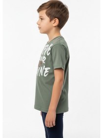 Resim Toontoy Kids Toontoy Erkek Çocuk Bisiklet Yaka Kısa Kollu Baskılı Tişört 24991 Yeşil 