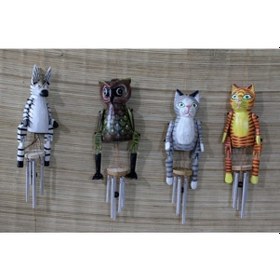 Resim Ahşap Hayvan Figürlü Rüzgar Çanı Model 2 