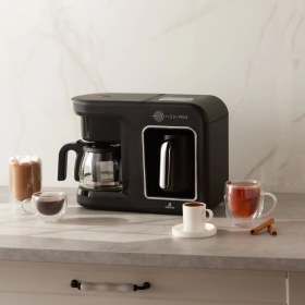 Resim Karaca 5 In 1 Közde Türk Kahvesi Makinesi | Filtre Kahve, Çay ve Sütlü İçecek Hazırlama Makinesi | 10 Fincan Kapasite 