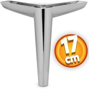Resim Badem10 Piko Lüks Mobilya Kanepe Tv Ünitesi Konsol Koltuk Ayağı 17 Cm Parlak Krom Baza Ayakları 