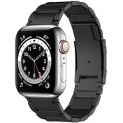 Resim iOs Watch Uyumlu Serisi İçin 6 44mm Titanyum Metal Saat Bandı Siyah 