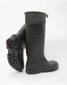 Resim S Boğazlı Poliüretan Unisex Bağcıklı Iş Çizme S4 Çelik Burunlu Siyah 