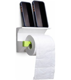 Resim Raflı Duvara Monte Tuvalet Kağıdı Askılığı Telefon & Yedek Rulo Koyma Alanlı Modern Banyo Aparatı Çok Renkli 