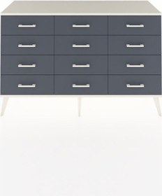 Resim Kronos Konsol 12 Çekmeceli 132x59x83 Antrasit-aytaşı/antrasit Aytaşı/antrasit 