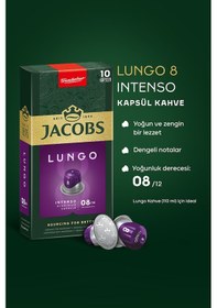 Resim Jacobs Lungo 8 Intenso Nespresso Uyumlu Alüminyum Kapsül Kahve 10 Adet X 3 Paket Kapsül Kahve 