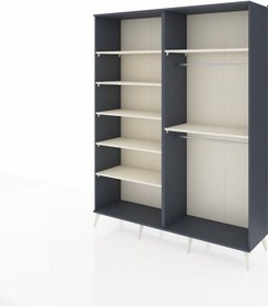 Resim Hyperion Gardrop 7 Raflı 2 Askılı 176x44x221 Antrasit-antrasit/aytaşı Antrasit/aytaşı 