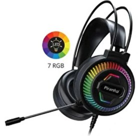 Resim Piranha 2175 Rgb LED Işıklı Kulak Üstü Kablolu Oyuncu Kulaklığı / Gaming / Mikrofon / 2.2m Kablo Uzunluğu 