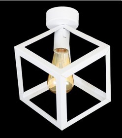 Resim Rustik Retro Model Geometrik Plafonyer Metal Küp Avize Z 