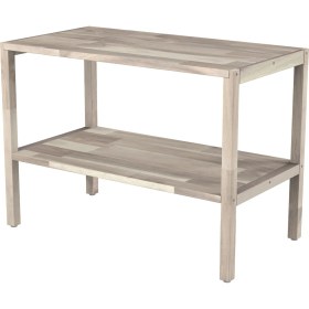 Resim INTERBUILD REAL WOOD Interbuild Masif Akasya Ağaç,holger 2 Katlı Çok Amaçlı RAF,699X375X500 Mm, Organik Beyaz 