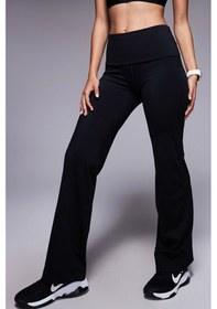 Resim Nike Training One High Rise Foldover Pants Kadın Yüksek Ve Katlanabilir Bel Eşofman Altı Siyah Siyah 