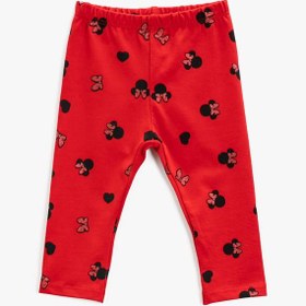 Resim Kız Bebek Minnie Mouse Baskılı Tayt Lisanslı Pamuklu 