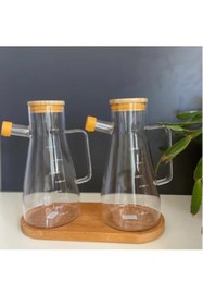 Resim Genel Markalar Bambu Yağdanlık Standı Doğal Ahşap 2 Bölmeli Yağdanlık Altı 24 X 12 