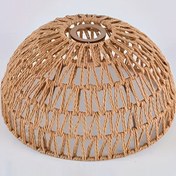Resim 1 adet el dokuması retro Bohem tarzı abajur, tavan lambası, asma lamba abajuru olarak kullanıma uygun, oturma odası, yatak odası, yemek odası, bar tezgahı ve kafe dekorasyonu için 