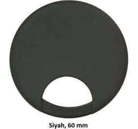 Resim Masaüstü Kablo Kanalı Deliği Kapağı Siyah 6 cm 